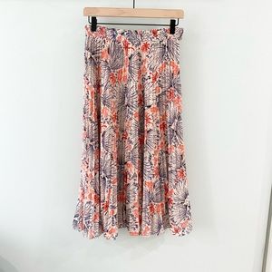 & Other Stories Floral Pleated Midi Skirt Size 6